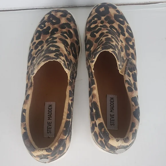Steve Madden Womens Slip On Shoes Cheetah Leopard Print Size 8.5M Used - Picture 8 of 11